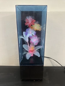 Glasfaser Farbwechsel Blumen beleuchtete Spieluhr 1988 Taiwan Vintage funktionstüchtig - Bild 1 von 21