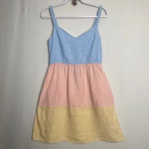 Cynthia Rowley 100% Linen Dress Adjustable Straps Tiered Sundress Size S - Picture 1 of 12