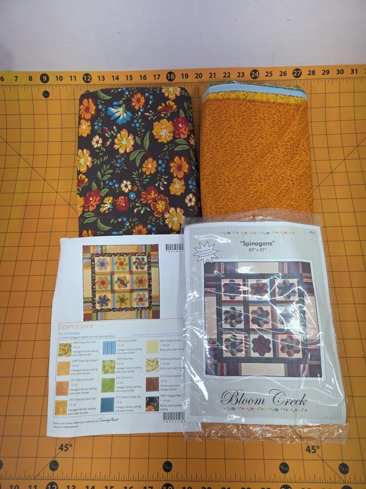 Bloom Creek Spinagon full Kit With Fabric Cuts. 57" X 57" Quilt Kit - Image 1 of 4