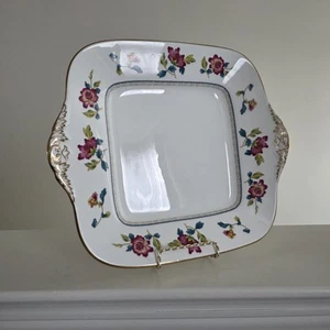 Vintage 1973 Wedgwood Williamsburg Chinese Flowers 11" Bone China Cake Plate - Picture 1 of 10