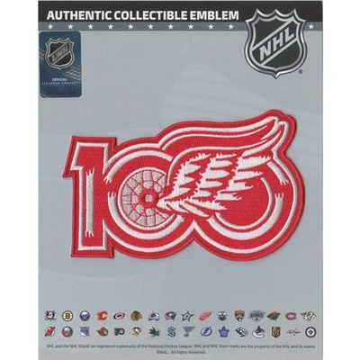 NATIONAL EMBLEM Detroit Red Wings 100th Anniversary NHL Season Jersey Patch 2025-26 (Red)
