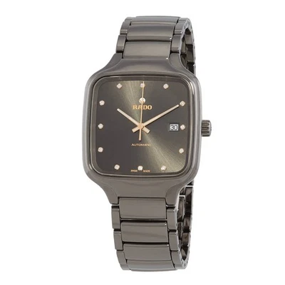Reloj unisex Rado True Square automático esfera gris diamante R27077702 Foto 1 de 3