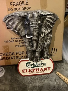 RARE VINTAGE CARLSBERG ELEPHANT MALT LIQUOR SIGN Advertising Bar sign - Picture 1 of 2