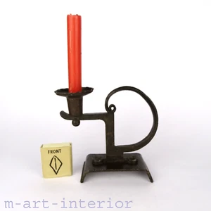 Kerzenhalter, Kerzenleuchter Handarbeit Eisen, Post-Bauhaus, signiert Mauss 1940 - Bild 1 von 11