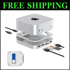 Premium Aluminum Dock for Mac Mini M4 - 8TB SSD Enclosure & USB 3.1 Connectivity - Picture 1 of 11