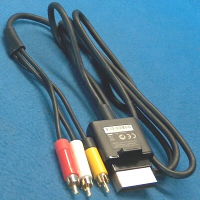 K333E Genuine Microsoft Xbox 360 Composite Audio Video AV Cable 6' RCA Cord OEM - Image 1 of 4