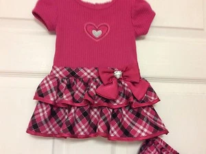 Vestito bambino Youngland taglia 12 mesi rosa elegante fantasia quadri 47 - Foto 1 di 6
