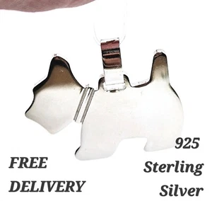 Colgante de plata esterlina para perro mascota Highland Terrier dije etiqueta personalizada - Imagen 1 de 8