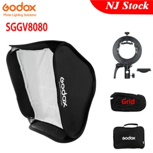 US Godox Collapsible Softbox 80x80cm & S2 Bracket Flash Honeycomb Grid Softbox - Bild 1 von 14