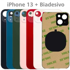 BACK COVER SCOCCA POSTERIORE VETRO PER APPLE IPHONE 13 BIG HOLE+BIADESIVO! - Imagen 1 de 8