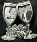 Malden Wedding Metal Picture Frame Champagne Glasses, "Two Hearts Become One