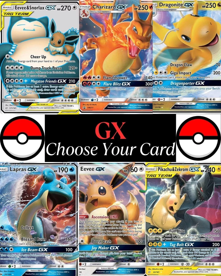 Pokemon GX Cards: Choose Your Card - Tag Team, Ultra Rare, Secret Rare, Promo - Image 1 of 1