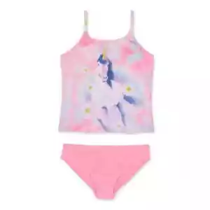 WONDER NATION MÄDCHEN GRÖSSE XXL (18) PINK 2 STÜCK TANKINI EINHORN BADEANZUG NEU - Bild 1 von 9