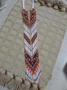 Beadwork Handmade Long Beaded Boho  Seed Bead Tassel Handmade Necklace - Picture 1 of 2
