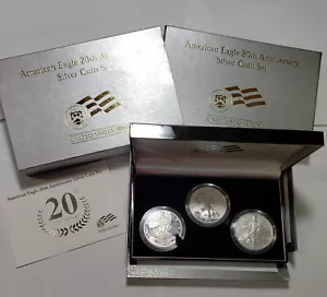 2006-W/P American Eagle 20th Anniversary Silver Set di 3 monete - Foto 1 di 5