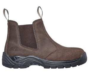 SKECHERS WORK Men's Tapter Steel Toe Chelsea Work Boot Brown - 77537-BRS, Brown - Picture 1 of 5