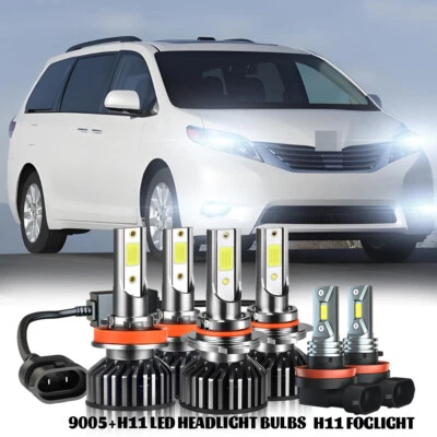 Faros antiniebla de haz alto/bajo LED para Toyota Sienna 2011 2012-2020 6 piezas Foto 1 de 4