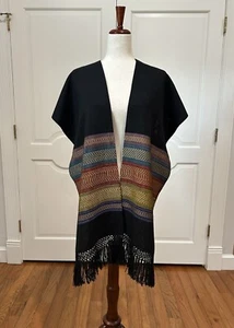 Traditional Mexican rebozo from Oaxca Mex. Mexican shawl,fringed vest!! - Picture 1 of 4