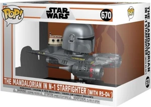 Funko Pop! Deluxe Star Wars: The Mandalorian in N-1 Starfighter mit R5-D4 (Neu) - Bild 1 von 2