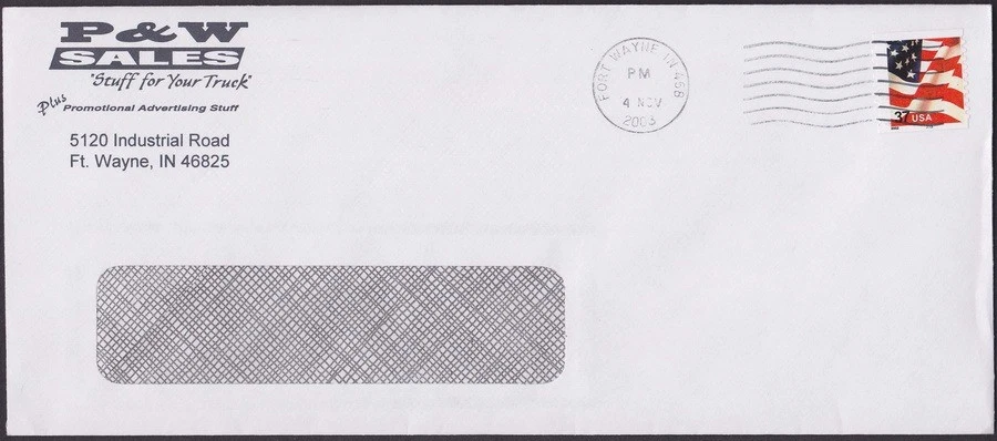 US Stamp Scott # 3632 Plate Number 3333 Single on Cover - 37 Cents Flag Issue - Image 1 of 1