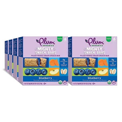 Plum Organics Mighty Snack Bars Blueberry 0.67 Oz Bars 6 Count 8 Pack Delicious - Image 1 of 4