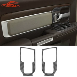 4Pcs Carbon Fiber Front Door Handle Decorative Cover Trim For RAM 1500 2013-2015 - Imagen 1 de 12