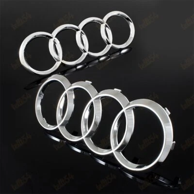Anillos cromados Audi parrilla maletero delantero + trasero A1 A3 A4 S4 A5 S5 A6 S6 insignia emblema Foto 1 de 4
