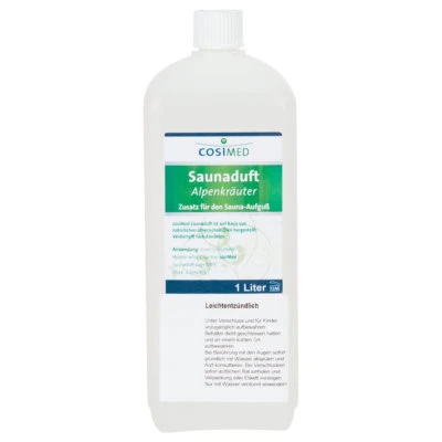 cosiMed Saunaduft Alpenkräuter, Konzentrat, Saunaaufguss, Saunazubehör, 1 l - Bild 1 von 2