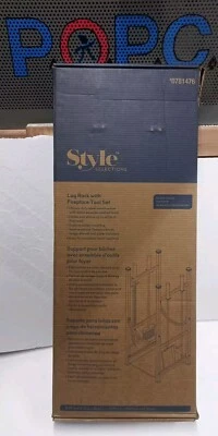 SEALED Style Selections 40lb Log Rack with 4 Piece Fireplace Tool Set #781476  - Image 1 of 4
