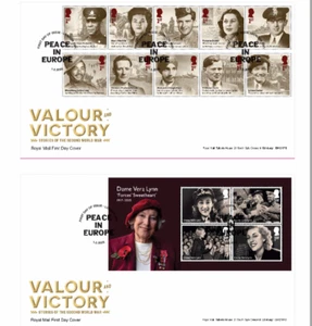 GB 2025 VALOUR & VICTORY VE DAY First Day Covers Pair London SW1 pmk, 1/5/2025 - Picture 1 of 5