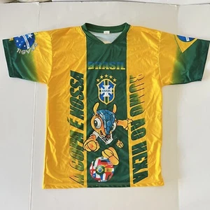2014 FIFA World Cup Shirt Brasil Brazil Medium M Yellow Green Soccer Futbol - Picture 1 of 7