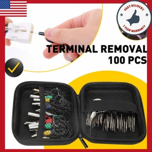 100Pcs Terminal Removal Tool Kit + Protective Bag Fit Automobiles Motorcycles - Picture 1 of 12