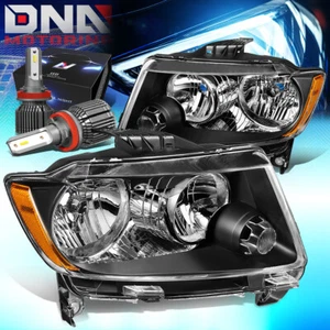 FOR 2011-2013 JEEP GRAND CHEROKEE WK2 HEADLIGHT/LAMP W/LED KIT+COOL FAN BLACK - Picture 1 of 12