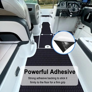 Black EVA Foam Boat Flooring Marine Carpet Universal Traction Pad for Kayak RV - Picture 1 of 18