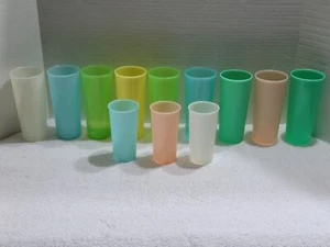 LOT OF 12 VINTAGE TUPPERWARE TUMBLERS PASTEL COLORS 16oz & 8 oz #116 #5107 #107 - Picture 1 of 5