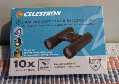 Celestron LandScout 10x25 Binocular - Roof Prism - Black - Image 1 of 4