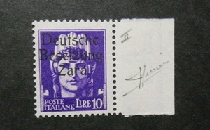 DEUTSCHLAND,GERMANY REICH 1943 ZARA 10 L. violett postfrisch ** Rand BPP SORANI Mi.16 - Bild 1 von 3