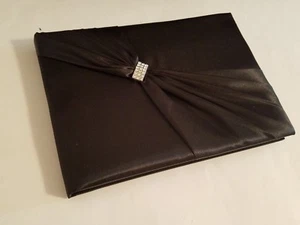 Lillian Rose Guest Book Black Sash Clear Crystal Bling Wedding Bridal 8.5" - Picture 1 of 11