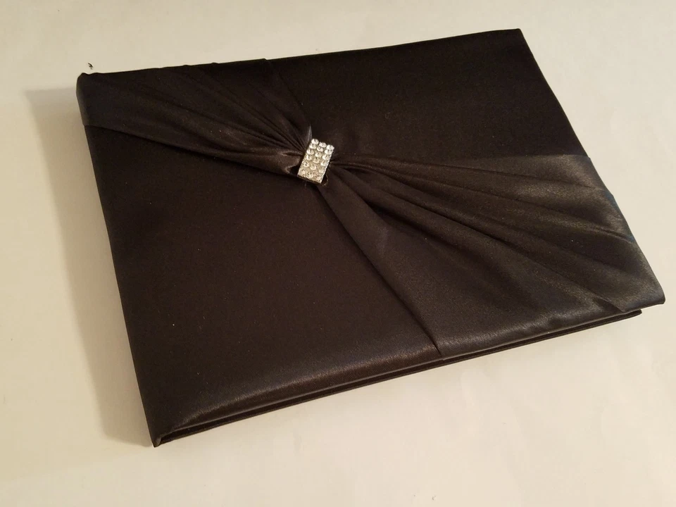 Libro de visitas Lillian Rose faja negra cristal transparente brillante boda novia 8,5" Foto 1 de 4