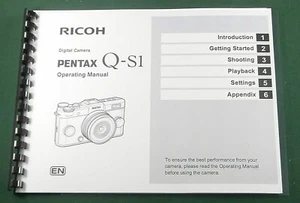 Ricoh Pentax Q-S1 Operating Manual: 104 Pages & Protective Covers! - Picture 1 of 1