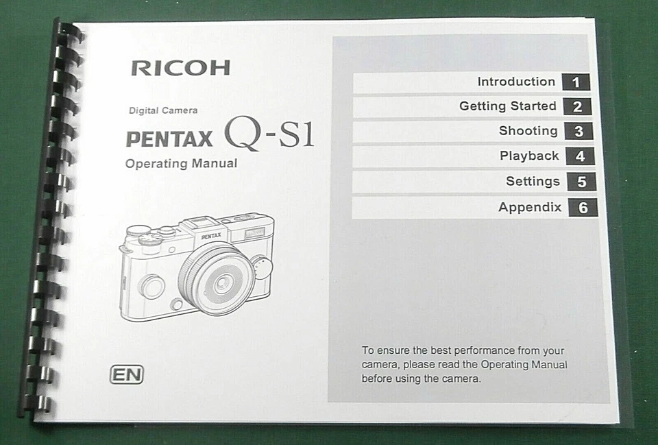 Ricoh Pentax Q-S1 Operating Manual: 104 Pages & Protective Covers! - Image 1 of 1