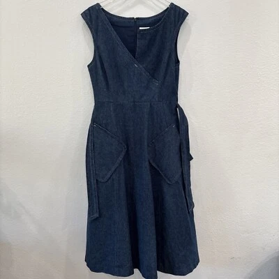NWT Anthropologie Tracy Reese Dress - Denim, Midi, Petticoat - Size 12 - Image 1 of 4