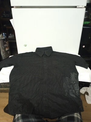 Ocean Current Men's Black Pinstripe Shirt Size XL (B17) - Image 1 of 4