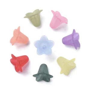 50x Transparent Acrylic Beads Frosted Flower 17.5x12mm Jewlry Handcraft - Picture 1 of 50