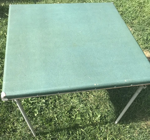 Vintage Samson Shwayder Bros #5601 folding 32” table metal legs Cover