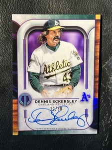 DENNIS ECKERSLEY 2022 Topps Tribute Purple Auto 12/50 TA-DE - Picture 1 of 2