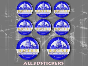 8 x 3D ROUND Resin Domed Flag Boise - USA Adhesive Decal Vinyl - Picture 1 of 1