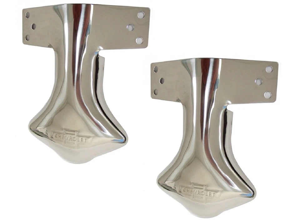 Chevrolet Vintage Exhaust Tail Pipe Deflector Tip Cover Shield Hot Rat Rod Pair - Image 1 of 1