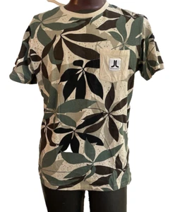 WeSC Mens TShirt Pachira Design Large Cotton Green Beige Short Sleeve Casual - Picture 1 of 8