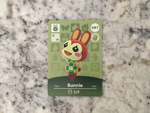 BUNNIE #087 Animal Crossing Amiibo Authentic Nintendo Mint Card From Series 1 - Picture 1 of 2